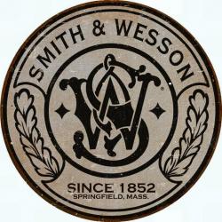 PLAQUE METAL SMITH ET WESSON SINCE 1852 30cm
