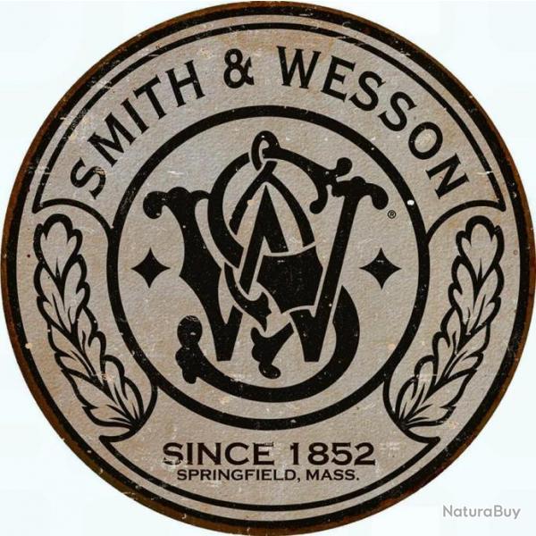 PLAQUE METAL SMITH ET WESSON SINCE 1852 20cm