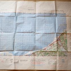 W/|D - RARE carte britannique - débarquement Normandie 1944 TROUVILLE Houlgate Blonville /mer