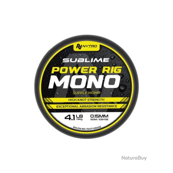 NYTRO FIL DE PCHE SUBLIME POWER RIG MONO 100M NYTRO 0,15mm