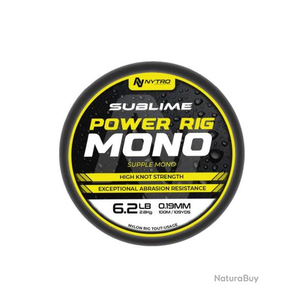 NYTRO FIL DE PCHE SUBLIME POWER RIG MONO 100M NYTRO 0,19mm