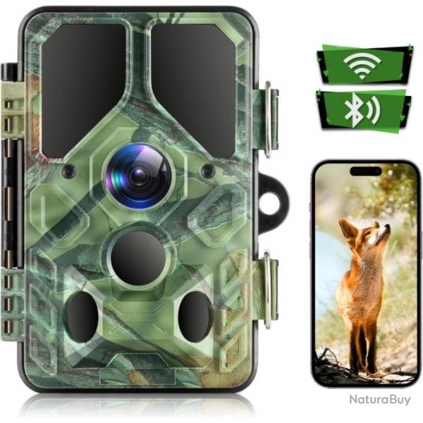 Camra de Chasse 1296P 20MP WiFi Bluetooth   Vision Nocturne 20m Grand Angle 120 APP  IP66