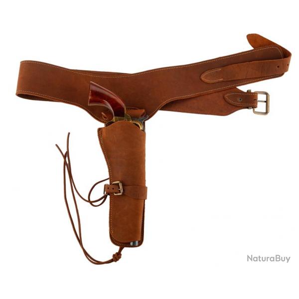 Ceinturon Cowboys en cuir avec un holster-Ceinturon Cow-boys 1 holster - 110cm*** prix net ***