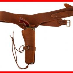 CEINTURON COWBOYS EN CUIR AVEC UN HOLSTER