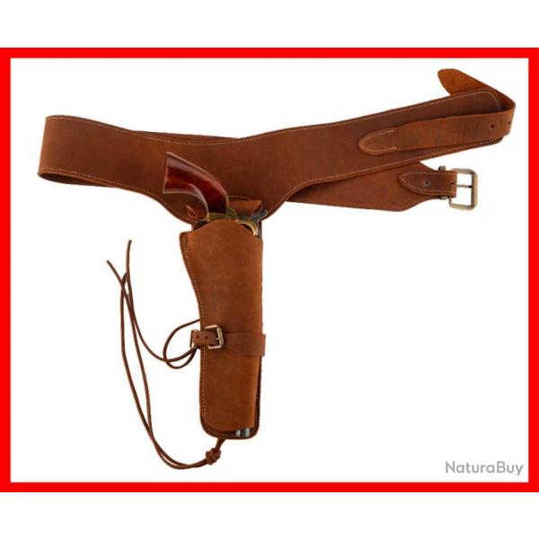 CEINTURON COWBOYS EN CUIR AVEC UN HOLSTER