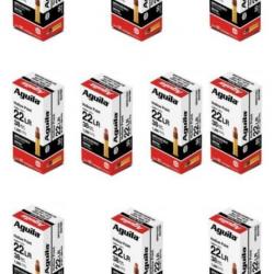 Lot de 10 boîtes de 50 cartouches Aguila 22 LR 38 Gr HV HP - Braderie Automne