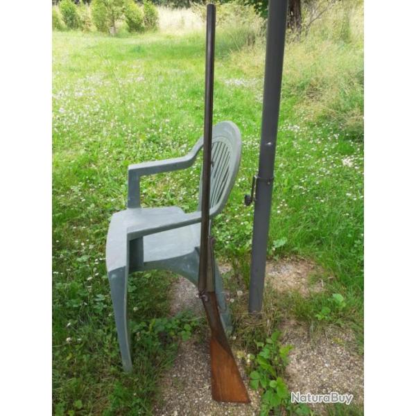 Fusil juxtapos percussion centrale a chien cal 16/65  Fermeture Type le faucheux