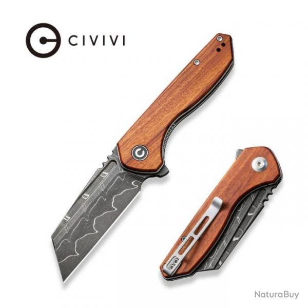 Couteau CIVIVI ExOne Guibourtia Manche Bois Lame Tanto Reverse Damas IKBS Linerlock CIVC23036DS1