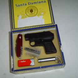 Pistolet d'alarme-a blanc- cal 6 mm-coffret cadeau-canif-briquet -mini lampe