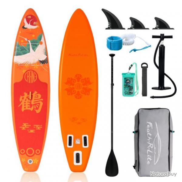 Ensemble Stand Up Paddle Planche  Pagaie Gonflable 335x84x15cm Ultra-Lgre Orange