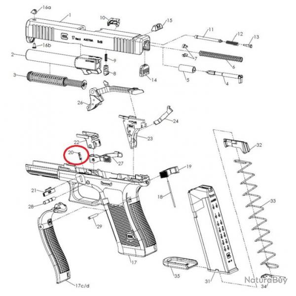 Ressort du curseur de verrouillage GLOCK GEN 5