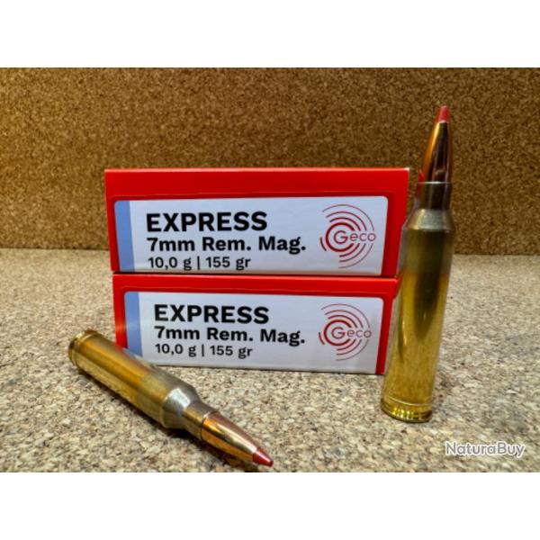 2 BOITES deCARTOUCHES GECO 7 MM REM MAG EXPRESS 10 GR 40 MUNITIONS