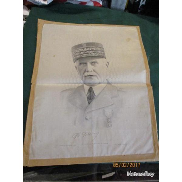 portrait du marechal petain sur tissu