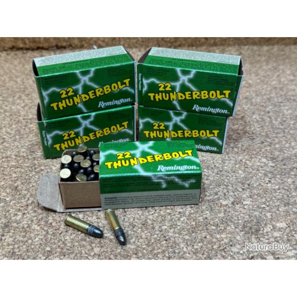 250 balles Remington cal.22 lr Thunderbolt, 5 boites