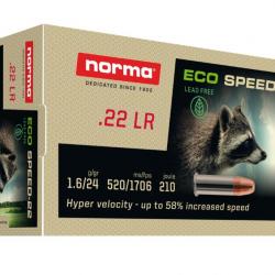Boîte de 50 cartouches Norma Eco Speed 24gr - calibre 22 LR