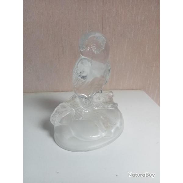 Chouette en Cristal d'Arques hauteur 15 cm x 12 cm
