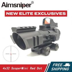 AIMSNIPER LUNETTE DE VISEE TACTIQUE 4X32 + RED DOT PAIEMENT EN 3 OU 4 FOIS