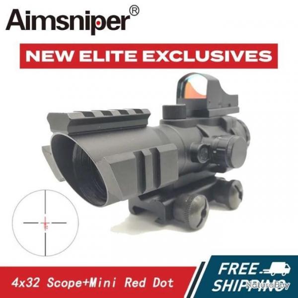 AIMSNIPER LUNETTE DE VISEE TACTIQUE 4X32 + RED DOT PAIEMENT EN 3 OU 4 FOIS