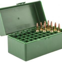 BOITE DE RANGEMENT 50 MUNITIONS CAL. 243WIN/270W/7X57/7X64/280R/30-06/300W/8.57/9.3