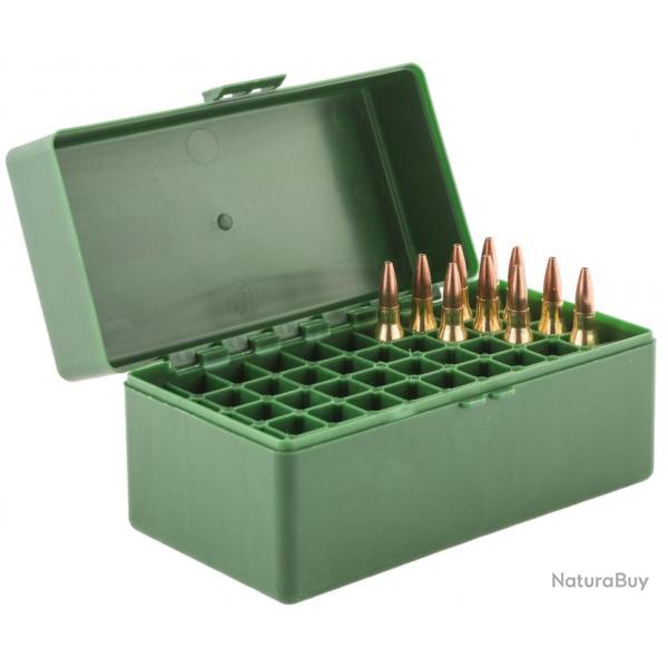 BOITE DE RANGEMENT 50 MUNITIONS CAL. 243WIN/270W/7X57/7X64/280R/30-06/300W/8.57/9.3