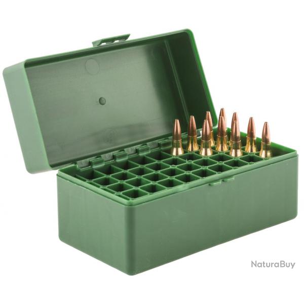 BOITE DE RANGEMENT 50 MUNITIONS CAL. 243WIN/270W/7X57/7X64/280R/30-06/300W/8.57/9.3