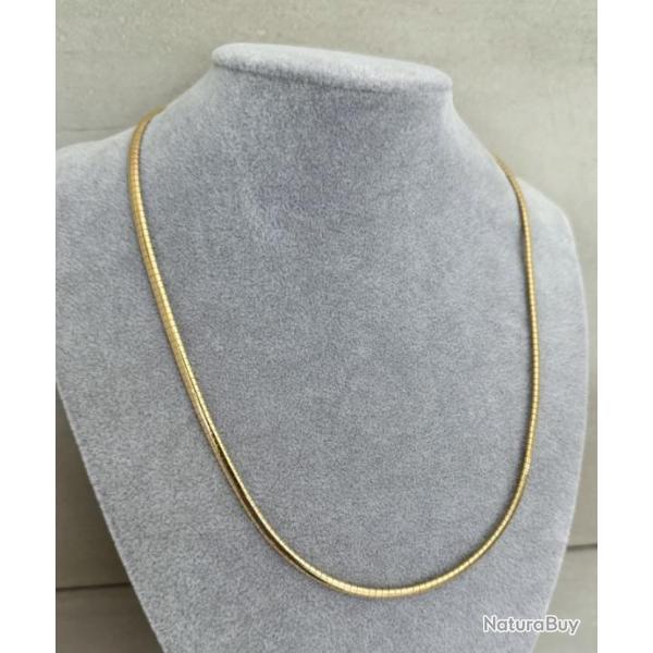 Magnifique chaine en or massif 18 carats - maille serpent - 56 cm - collier