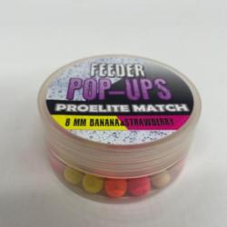 Bouillettes flottantes pop-ups feeder pro elite baits 8mm banana strawberry