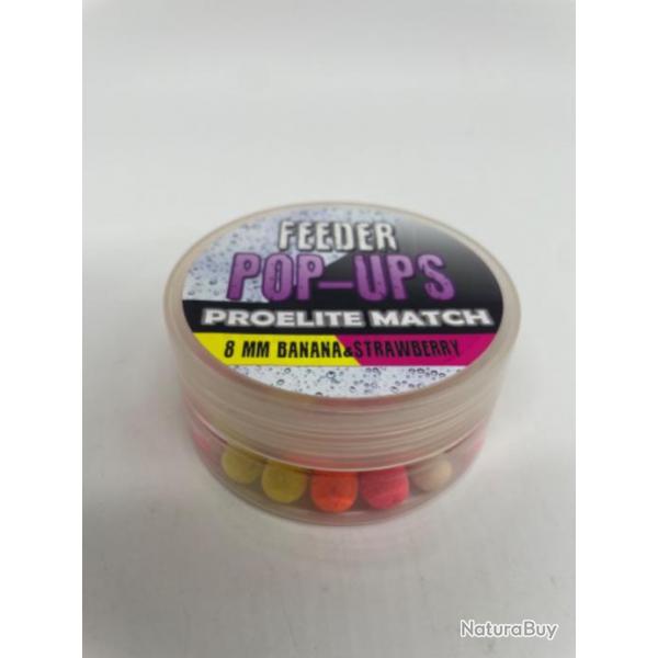 Bouillettes flottantes pop-ups feeder pro elite baits 8mm banana strawberry