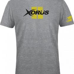 TEE SHIRT XORUS GRIS CLAIR CHINE ET JAUNE