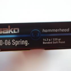 LOT DE 40 BALLES SAKO  HAMMERHEAD SP CAL 30 06   220GR  14.3G