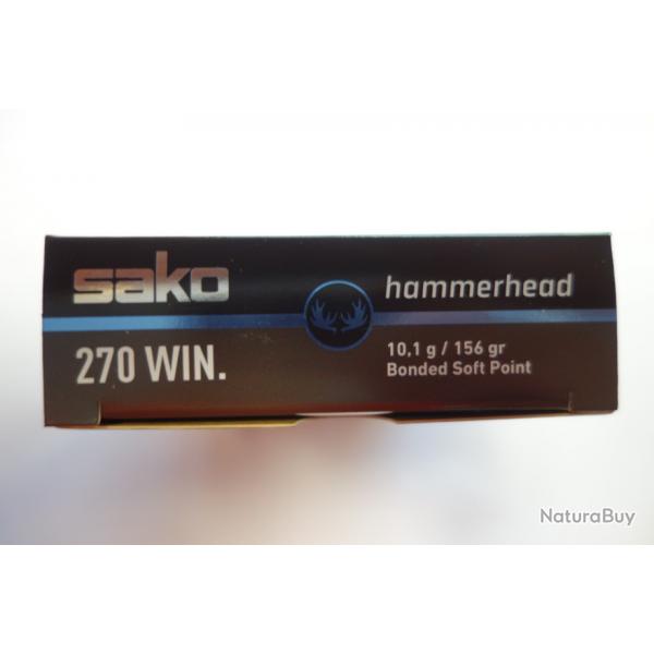 LOT DE 40 BALLES SAKO  HAMMERHEAD SP CAL 270 WIN   156GR  10.1G