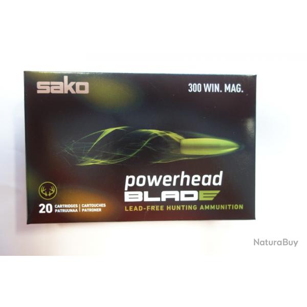 1 BOITE DE 20 BALLES SAKO POWERHEAD BLADE TEC CAL 300 WIN MAG  175GR 11.3G