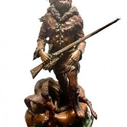 Elie Hazak le chasseur bronze sculpture 86 cm