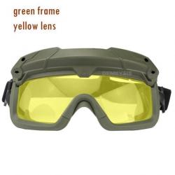 Lunette De Protection Airsoft/Paintball Vert Lentille Jaune -