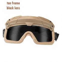 Lunette De Protection Airsoft/Paintball TAN Lentille Noir -