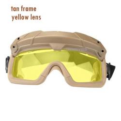 Lunette De Protection Airsoft/Paintball TAN Lentille Jaune -