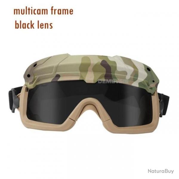 Lunette De Protection Airsoft/Paintball Camouflage Lentille Noir -