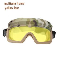 Lunette De Protection Airsoft/Paintball Camouflage Lentille Jaune -