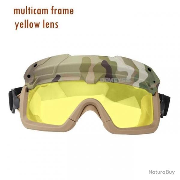 Lunette De Protection Airsoft/Paintball Camouflage Lentille Jaune -