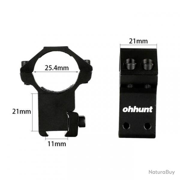 Ohhunt Anneau De Montage Tube 25.4MM High 11MM -