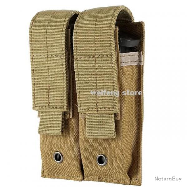 Pochette Double Molle Chargeur/Lampe/Couteau TAN -