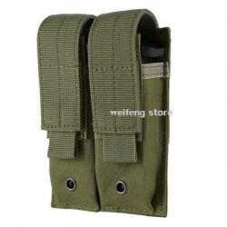 Pochette Double Molle Chargeur/Lampe/Couteau Vert -