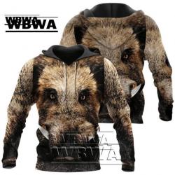 WBWA Sweat Flocage 3D Avec Tête De Sanglier R160 -