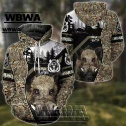 WBWA Sweat Flocage 3D Avec Tête De Sanglier W2976 -