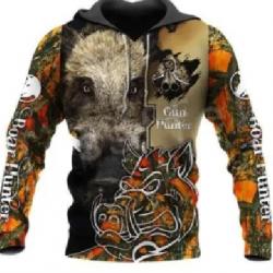 WBWA Sweat Flocage 3D Avec Tête De Sanglier R743 -