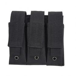 Pochette Triple Molle Chargeur/Lampe/Couteau Noir -