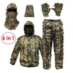 3D Ghillie Suit 6 en 1 Camouflage Taille S -