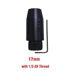 Adaptateur 1/2"-28 UNEF pour canon non fileté - Diamètre 17 mm