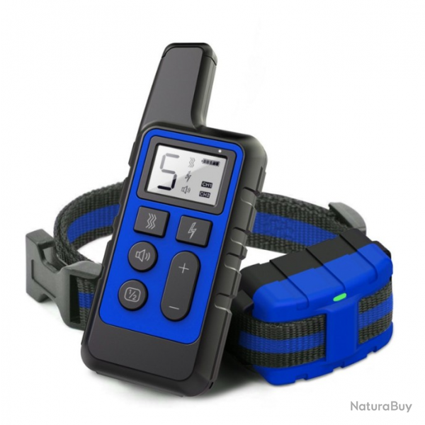 Collier D'entrainement pour chien BLEU Porte 500 METRES -