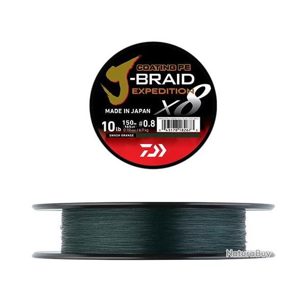 Tresse Daiwa J-Braid Expedition X 8 150M - Dark Green 18/100-12,5KG